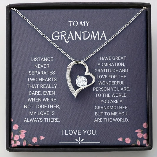 Vinencia Heart Necklace for Grandmother with Message Card 